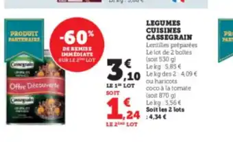 Hyper U LEGUMES CUISINES CASSEGRAIN offre