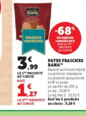 Hyper U PATES FRAICHES RANA offre