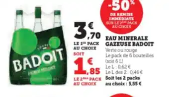 Hyper U EAU MINERALE GAZEUSE BADOIT offre