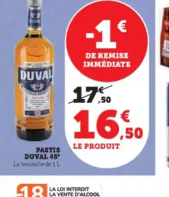 Hyper U PASTIS DUVAL 45 offre