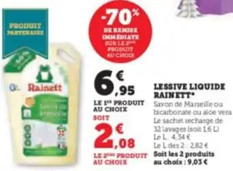 Hyper U LESSIVE LIQUIDE RAINETT offre