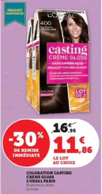 Hyper U COLORATION CASTING CREME GLOSS L'OREAL PARIS offre