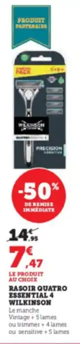 RASOIR QUATRO ESSENTIAL 4 WILKINSON