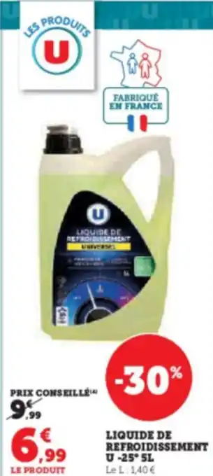 Hyper U LIQUIDE DE REFROIDISSEMENT U-25° 5L offre