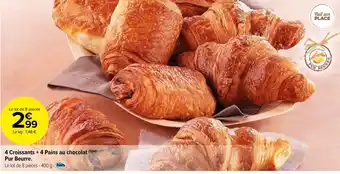 Carrefour Market 4 Croissants + 4 Pains au chocolat (1)(m) offre