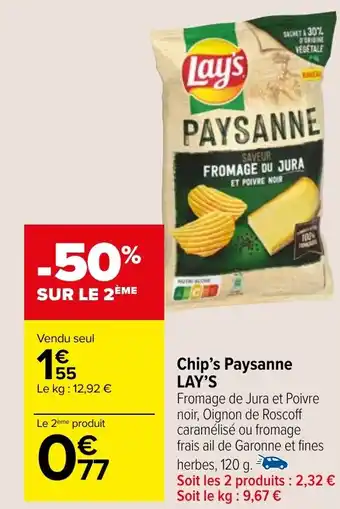 Carrefour Market Chip's Paysanne LAY'S offre