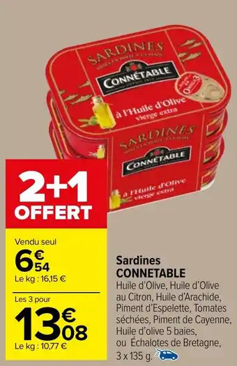 Carrefour Market Sardines CONNETABLE offre