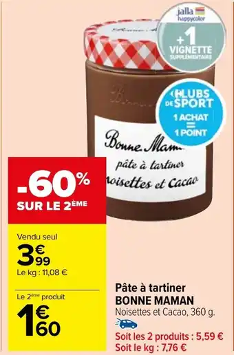 Carrefour Market Pâte à tartiner BONNE MAMAN offre