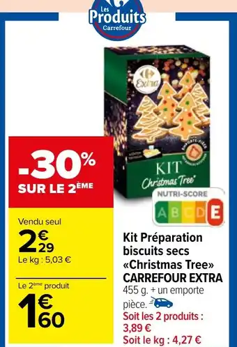 Kit Préparation biscuits secs <<Christmas Tree>> CARREFOUR EXTRA 455 g.+ un emporte pièce.