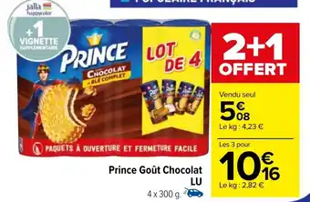 Carrefour Market Prince Goût Chocolat LU offre