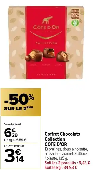 Carrefour Market Coffret Chocolats Collection CÔTE D'OR offre