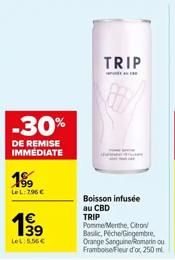 Carrefour Market Boisson infusée au CBD TRIP offre