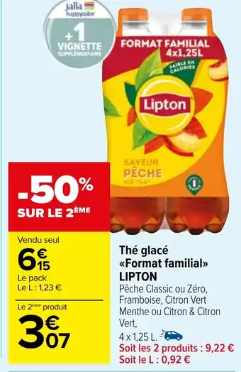 Carrefour Market Thé glacé <<Format familial>> LIPTON offre