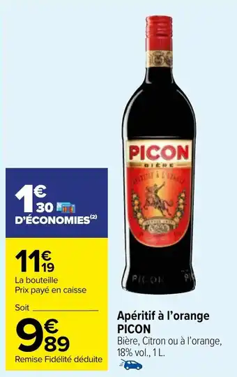 Carrefour Market Apéritif à l'orange PICON offre