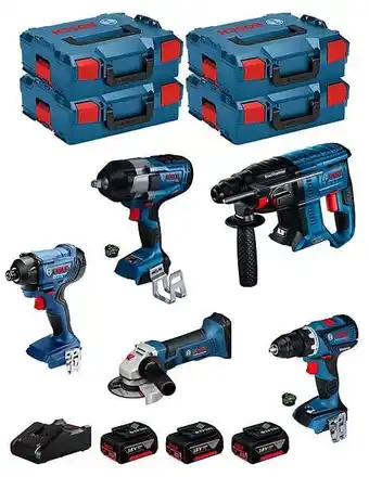 Brico Cash Bosch kit bk503 (gds18v-1000c gsr18v-60c gws18-125v-ligbh18v-21 gdr18v-160 3x5,0ahgal18v-40 2xgcy42 4l-boxx 136) offre
