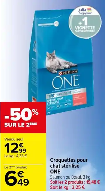 Carrefour Market Croquettes pour chat stérilisé ONE offre