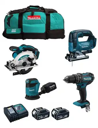 Brico Cash Makita kit mk404 (dhp482 dss610 djv182 dbo180 2 x 5,0 ah dc18rc lxt600) offre