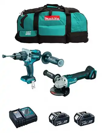 Brico Cash Makita kit mk210 (dhp481 dga504 2 x 5,0 ah dc18rc lxt600) offre