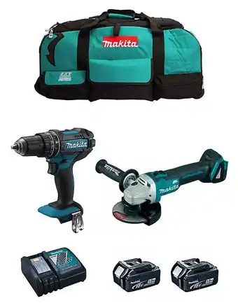 Brico Cash Makita kit mk205 (dhp482 dga504 2 x 5,0 ah dc18rc lxt600) offre