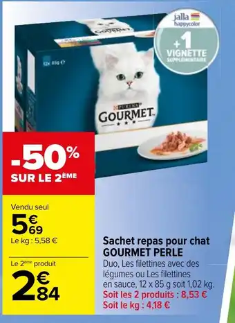 Carrefour Market Sachet repas pour chat GOURMET PERLE offre
