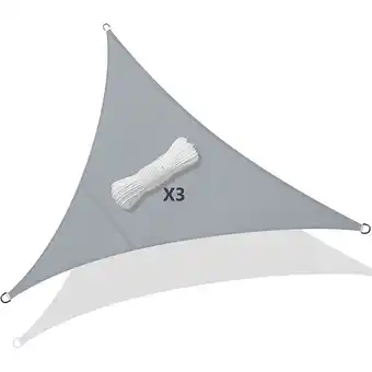 Bricorama Vounot voile d’ombrage triangle imperméable polyester avec corde 5x5x5m gris offre
