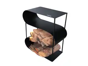 Bricorama Porte-bûches avec 3 étagères en acier émaillé noir offre