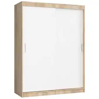 Bricorama Helia - armoire à porte coulissante style moderne chambre - 150x200x60 - 2 portes+6 tablettes - blanc offre