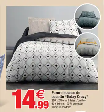 Bazarland Parure housse de couette "today crazy" offre