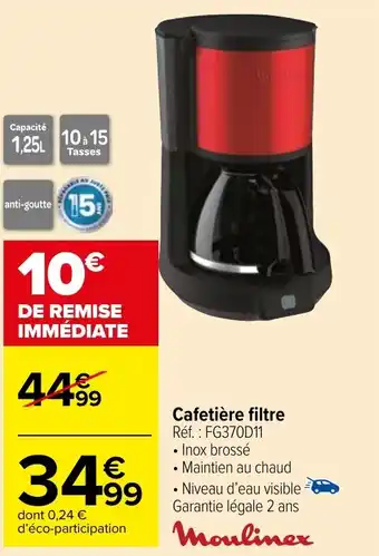 Carrefour Market Cafetière filtre offre