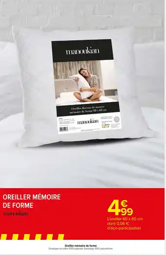 Oreiller mémoire de forme