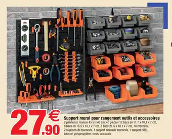 Bazarland Support mural pour rangement outils et accessoires offre