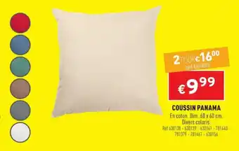 Trafic Coussin panama offre