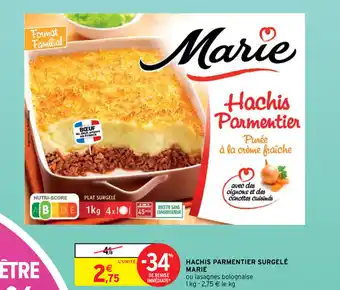 Intermarché Hachis parmentier surgelé marie offre