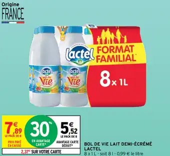 Intermarché Bol de vie lait demi-écrémé lactel offre