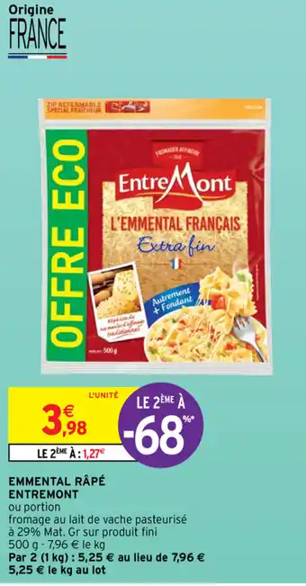 Intermarché Emmental râpé entremont offre