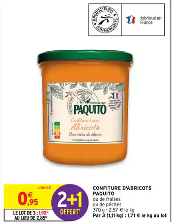 Intermarché Confiture d'abricots paquito offre