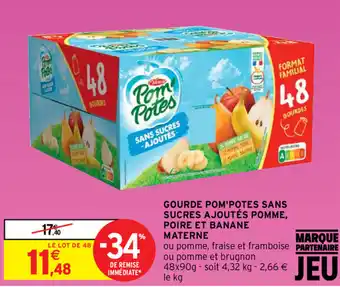 Intermarché Gourde pom'potes sans sucres ajoutés pomme offre