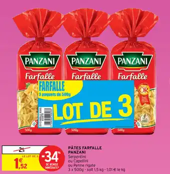 Intermarché Pâtes farfalle panzani offre