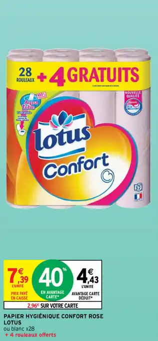 Intermarché Papier hygiénique confort rose lotus offre