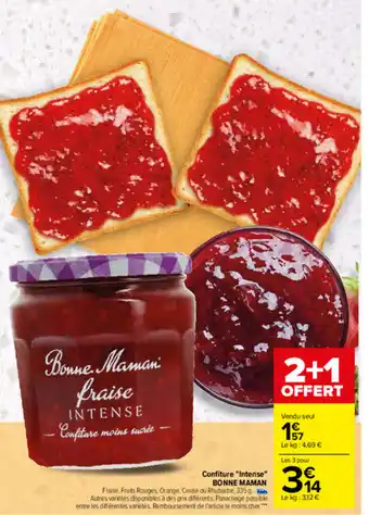 Carrefour Confiture "Intense" offre