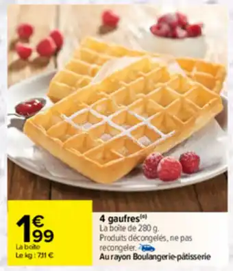 Carrefour 4 gaufres offre