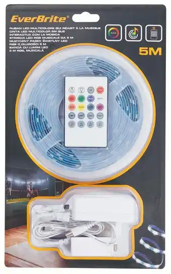 Carrefour Market Ruban LED RGB 5m synchro musique avec télécommande offre