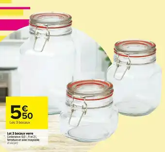 Lot 3 bocaux verre
