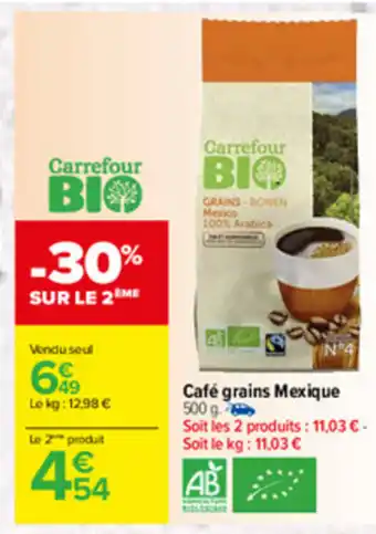 Carrefour Café grains Mexique offre