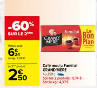 Carrefour Café moulu Familial offre