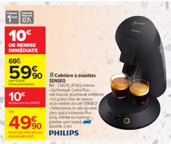 Carrefour Cafetière à dosettes offre