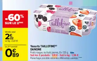 Yaourts Taillefine Danone