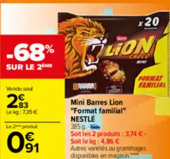 Carrefour Mini Barres Lion Format Familial offre