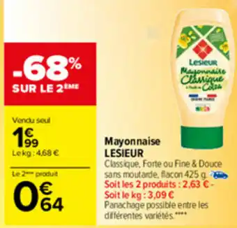 Carrefour Mayonnaise Lesieur offre