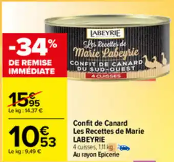 Carrefour Confit De Canard Les Recettes De Marie offre